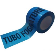 Rotolo nastro segnaletico alta visibilita' azzurro in polietilene cm 10x200 mt per segnalazione tubo fognatura per ediliza e lavori stradali - Koem