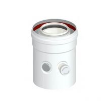 Partenza verticale coassiale con ispezione bianca per caldaia a condesazione modello baxi-argo-viessmann-roca ø60/100 NPE