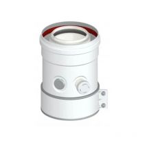 Partenza verticale coassiale con ispezione bianca per caldaia a condesazione modello vaillant ø60/100 NPE