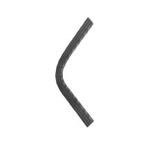 Angolo a 90° sagomato martellato scanalato per Corrimano - Altezza 400mm larghezza 40mm spessore 8mm - Da saldare
