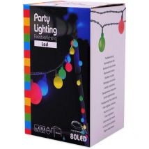 Party Lichterkette 80 LED Kugeln - bunt / 16m - Pavillon Außen Party Beleuchtung