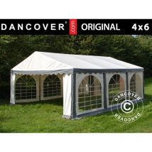 Dancover - Partyzelt Pavillon Festzelt Original 4x6m pvc, Grau/Weiß