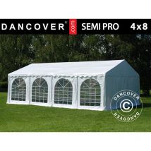 Dancover - Partyzelt Pavillon Festzelt semi pro Plus 4x8m pvc, Weiß