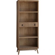 Bücherregal aus Holz und Metall Pärumm Lessime 75x40x189 cm 4 Regalbrett und 1 Schublade Vintage-Design