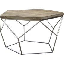 Parumm - Tavolino Industiale Pärumm Gype 80x80x40 cm in Legno di Olmo Riciclato e Ferro