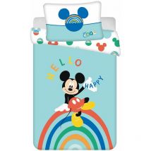 Parure copripiumino baby Mickey Rainbow lettino - Multicolor