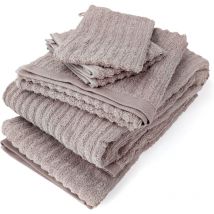Parure de bain uni coton spectre - 7 pièces