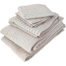 Parure de bain uni coton spectre - 7 pièces