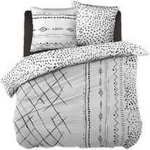 Parure de couette 100% coton 57 fils 240 x 220 cm ikat