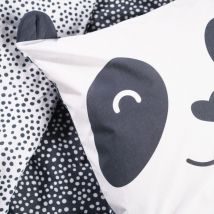 Parure de couette 140 x 200 'Funny Panda' Réversible 100% Coton / 57 Fils/cm²