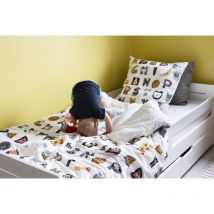 Parure de couette 140 x 200 'Minots' Réversible 100% Coton / 57 Fils/cm² - Motif: Farandole