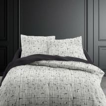 Parure de couette 3 pièces Graphik Sweety 1 microfibre - Anthracite
