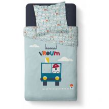 Parure de couette enfant Vroum - 100% coton 57 fils - 140 x 200 cm