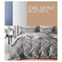Parure de couette 'Imprimé double face' percale de coton peigné 80 fils/cm² pour lit 140 à 160 - Parure A-24-17