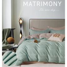 Parure de couette 'Imprimé double face' percale de coton peigné 80 fils/cm² pour lit 140 à 160 - Parure A-24-28
