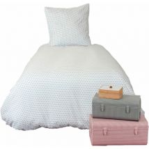 Parure de couette microfibre 82 g/m² 140x200 pois