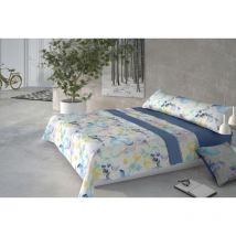 Set deduvet cover pierre cardin blue leafy bed de 90 3 pieces