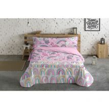 Pierre Cardin - Enveloppe de couette duvet cover pink unicorns bed de 105 3 pieces