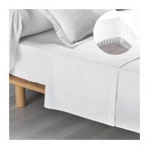 Parure de drap plat + drap housse 160x200 cm 100% coton Blanc