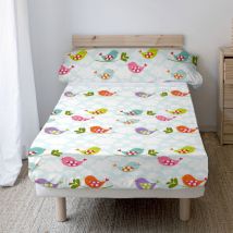 Parure de draps 2 pièces petits oiseaux 160x270 cm (lit 80/90)