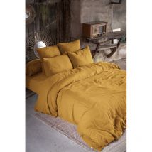 L'effet Papillon - Parure de draps 4 pièces & 5 pièces 'Gaïa' Gaze de Coton - Couleur: Gaïa Safran - Parure de draps: Parure de draps 4 pièces (1