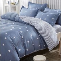 Home Collection - Parure De Lit - 1 Housse De Couette 220 X 240 Cm + 2 Taies D'Oreiller 60 X 60 Cm - 65% Coton, 35% Polyester - Bleu