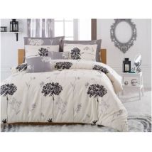 Home Collection - Parure De Lit - 1 Housse De Couette 220 X 240 Cm + 2 Taies D'Oreiller 60 X 60 Cm - 65% Coton, 35% Polyester - Beige