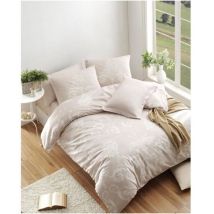 Home Collection - Parure De Lit - 1 Housse De Couette 220 X 240 Cm + 2 Taies D'Oreiller 60 X 60 Cm - 65% Coton, 35% Polyester - Vison