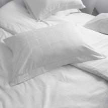 Linnea - Parure de lit satin de coton concerto Taie 50x70 cm Carreaux 280x240 cm