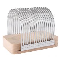Trancheuse à pain multifonctionnelle pour sandwichs et toasts avec base en bois robuste, outil de tranchage de pommes de terre pour la cuisine à