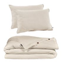 Meubletmoi - Parure de lit 240 x 260 cm en double gaze de coton écru - pepa 2