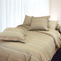 Linnea - Parure de lit 260x240 cm Satin de coton dauphine Marron