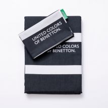 Benetton - parure de lit 2PC (housse de couette 135X200CM + taie d'oreiller 80X80CM) 200TC 100% coton noir & blanc be