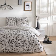 Future Home - Parure de lit 3 pièces Adulte 2 personnes en coton 57 fils imprimé blanc Set de Housse de couette 260x240cm +2 Taies d'oreiller 63x63