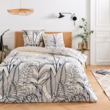 Future Home - Parure De Lit 2 Personnes En Coton 57 Fils Imprimé Blanc 240x220cm