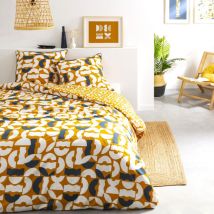 Future Home - Parure de lit 3 pièces Adulte 2 personnes en coton 57 fils imprimé curry Set de Housse de couette 240x220cm +2 Taies d'oreiller 63x63