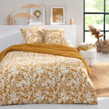 Future Home - Parure de lit 3 pièces Adulte 2 personnes en coton 57 fils imprimé miel Set de Housse de couette 260x240cm +2 Taies d'oreiller 63x63 cm