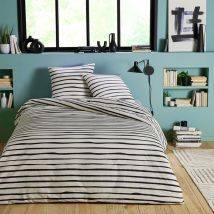 Parure de lit 3 pièces Adulte 2 personnes en polycoton 57 fils 200x200cm +2 Taies d'oreiller 63x63 cm avec Fermeture Boutons