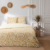 Future Home - Parure de lit 3 pièces Adulte 2 personnes imprimé léopard réversible Set de Housse de couette 240x220cm +2 Taies d'oreiller 63x63 cm