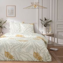 Future Home - Parure de lit 3 pièces Adulte 2 personnes imprimé végétal Set de Housse de couette 260x240cm +2 Taies d'oreiller 63x63 cm avec