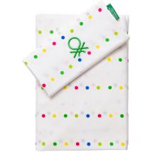Benetton - parure de lit 3PC (drap housse 140X200+30CM + drap de dessus 240X240CM + taie d'oreiller 45X115CM) rainbow 70% coton + 30% polyester