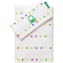 Benetton - parure de lit 4PC (drap housse 160X200+30CM + drap de dessus 240X240CM + taies d'oreiller 45X90CM (X2)) rainbow 70% coton + 30% polyester