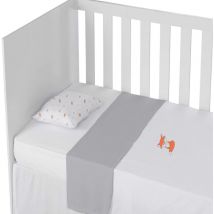 Parure de lit bébé coton jersey Fox 100x135