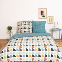 Parure de lit blue en polycoton 240x220 cm