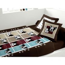 Parure de draps boston chocolat