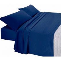 Parure de Lit Complète 100 % Coton Taies d'Oreiller 1 Place et Demi - Blanc