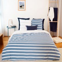 Parure de lit coton adouci stripes Parure de lit 260x240 cm