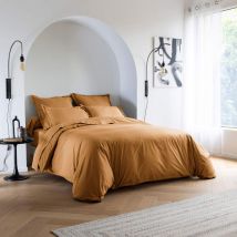 Someo - Parure de lit coton percale Jaune 200x200 morphee
