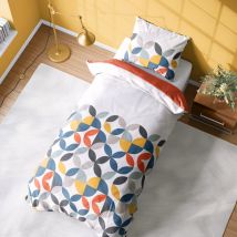 Parure de lit coton prune 140x200 cm