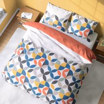 Parure de lit coton prune 240x220 cm